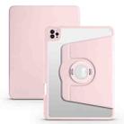 For iPad Pro 11 2022 / Air 10.9 2022 Acrylic 360 Rotation Detachable Leather Tablet Case(Sand Pink) - 1