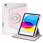 For iPad 10th Gen 10.9 2022 Acrylic 360 Rotation Detachable Leather Tablet Case(Sand Pink) - 1