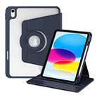 For iPad 10th Gen 10.9 2022 Acrylic 360 Rotation Detachable Leather Tablet Case(Dark Blue) - 1