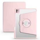 For iPad Pro 11 2024 Acrylic 360 Rotation Detachable Leather Tablet Case(Sand Pink) - 1