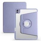 For iPad Pro 11 2024 Acrylic 360 Rotation Detachable Leather Tablet Case(Lavender Purple) - 1