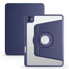 For iPad Pro 13 2024 Acrylic 360 Rotation Detachable Leather Tablet Case(Dark Blue) - 1