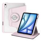 For iPad Air 13 2024 Acrylic 360 Rotation Detachable Leather Tablet Case(Sand Pink) - 1