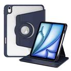 For iPad Air 13 2024 Acrylic 360 Rotation Detachable Leather Tablet Case(Dark Blue) - 1