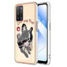 For OPPO A55 5G / A53s 5G / A54 4G Electroplating Marble Dual-side IMD Phone Case(Lucky Dog) - 1