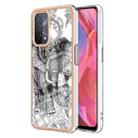 For OPPO A74 / A93 5G / A54 5G / A93s 5G Electroplating Marble Dual-side IMD Phone Case(Totem Elephant) - 1