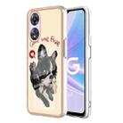 For OPPO A78 / A58 Electroplating Marble Dual-side IMD Phone Case(Lucky Dog) - 1