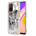 For OPPO A94 5G / A95 5G Electroplating Marble Dual-side IMD Phone Case(Totem Elephant) - 1