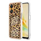 For OPPO Reno8 T 4G Electroplating Marble Dual-side IMD Phone Case(Leopard Print) - 1