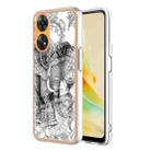 For OPPO Reno8 T 4G Electroplating Marble Dual-side IMD Phone Case(Totem Elephant) - 1