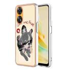 For OPPO Reno8 T 4G Electroplating Marble Dual-side IMD Phone Case(Lucky Dog) - 1