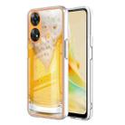 For OPPO Reno8 T 4G Electroplating Marble Dual-side IMD Phone Case(Draft Beer) - 1