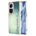 For OPPO Reno10 5G Global Electroplating Marble Dual-side IMD Phone Case(Smile) - 1