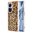 For OPPO Reno10 5G Global Electroplating Marble Dual-side IMD Phone Case(Leopard Print) - 1