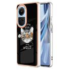 For OPPO Reno10 5G Global Electroplating Marble Dual-side IMD Phone Case(Natural Growth) - 1