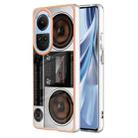 For OPPO Reno10 5G Global Electroplating Marble Dual-side IMD Phone Case(Retro Radio) - 1
