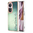 For OPPO Reno10 Pro 5G Global Electroplating Marble Dual-side IMD Phone Case(Smile) - 1