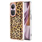 For OPPO Reno10 Pro 5G Global Electroplating Marble Dual-side IMD Phone Case(Leopard Print) - 1