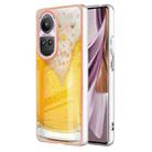 For OPPO Reno10 Pro 5G Global Electroplating Marble Dual-side IMD Phone Case(Draft Beer) - 1