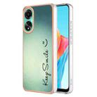 For OPPO A78 4G Electroplating Marble Dual-side IMD Phone Case(Smile) - 1