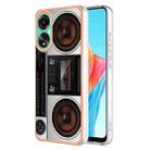 For OPPO A78 4G Electroplating Marble Dual-side IMD Phone Case(Retro Radio) - 1