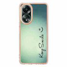 For OPPO A58 4G Electroplating Marble Dual-side IMD Phone Case(Smile) - 2