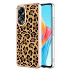 For OPPO A58 4G Electroplating Marble Dual-side IMD Phone Case(Leopard Print) - 1