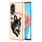 For OPPO A58 4G Electroplating Marble Dual-side IMD Phone Case(Lucky Dog) - 1