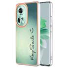 For OPPO Reno11 5G Global Electroplating Marble Dual-side IMD Phone Case(Smile) - 1