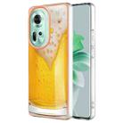 For OPPO Reno11 5G Global Electroplating Marble Dual-side IMD Phone Case(Draft Beer) - 1