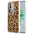 For OPPO Reno11 Pro 5G Global Electroplating Marble Dual-side IMD Phone Case(Leopard Print) - 1