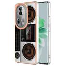 For OPPO Reno11 Pro 5G Global Electroplating Marble Dual-side IMD Phone Case(Retro Radio) - 1