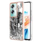 For OPPO A79 5G Global Electroplating Marble Dual-side IMD Phone Case(Totem Elephant) - 1