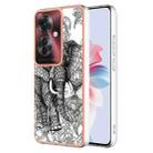 For OPPO Reno11 F 5G Global Electroplating Marble Dual-side IMD Phone Case(Totem Elephant) - 1