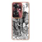 For OPPO Reno11 F 5G Global Electroplating Marble Dual-side IMD Phone Case(Totem Elephant) - 3