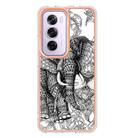 For OPPO Reno12 Pro Global Electroplating Marble Dual-side IMD Phone Case(Totem Elephant) - 3