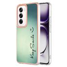 For OPPO Reno12 Global Electroplating Marble Dual-side IMD Phone Case(Smile) - 1