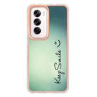 For OPPO Reno12 Global Electroplating Marble Dual-side IMD Phone Case(Smile) - 3