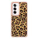 For OPPO Reno12 Global Electroplating Marble Dual-side IMD Phone Case(Leopard Print) - 3