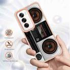 For OPPO Reno12 Global Electroplating Marble Dual-side IMD Phone Case(Retro Radio) - 2