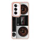 For OPPO Reno12 Global Electroplating Marble Dual-side IMD Phone Case(Retro Radio) - 3
