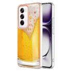 For OPPO Reno12 Global Electroplating Marble Dual-side IMD Phone Case(Draft Beer) - 1