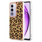 For OPPO A80 5G / A3 Pro Global Electroplating Marble Dual-side IMD Phone Case(Leopard Print) - 1