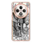 For OPPO Reno12 F 5G Electroplating Marble Dual-side IMD Phone Case(Totem Elephant) - 3