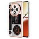 For OPPO Reno12 F 5G Electroplating Marble Dual-side IMD Phone Case(Retro Radio) - 1