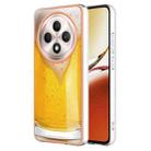 For OPPO Reno12 F 5G Electroplating Marble Dual-side IMD Phone Case(Draft Beer) - 1