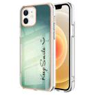 For iPhone 12 / 12 Pro Electroplating Marble Dual-side IMD Phone Case(Smile) - 1