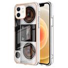For iPhone 12 / 12 Pro Electroplating Marble Dual-side IMD Phone Case(Retro Radio) - 1
