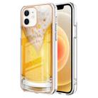 For iPhone 12 / 12 Pro Electroplating Marble Dual-side IMD Phone Case(Draft Beer) - 1