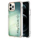 For iPhone 12 Pro Max Electroplating Marble Dual-side IMD Phone Case(Smile) - 1